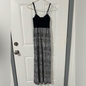 Roxy Black and White Patterned Maxi Dress, Size Small
